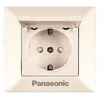 Розетка Panasonic Arkedia WMTC02102BG-RES одноместная кремовый с крышкой