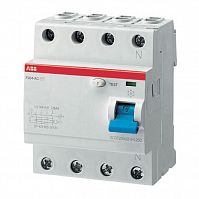 Выключатель автоматический дифференциального тока ABB F204 40A 30mA AC