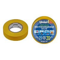 Изолента ПВХ Uniel UIT-135P 19 мм желтая 20 м